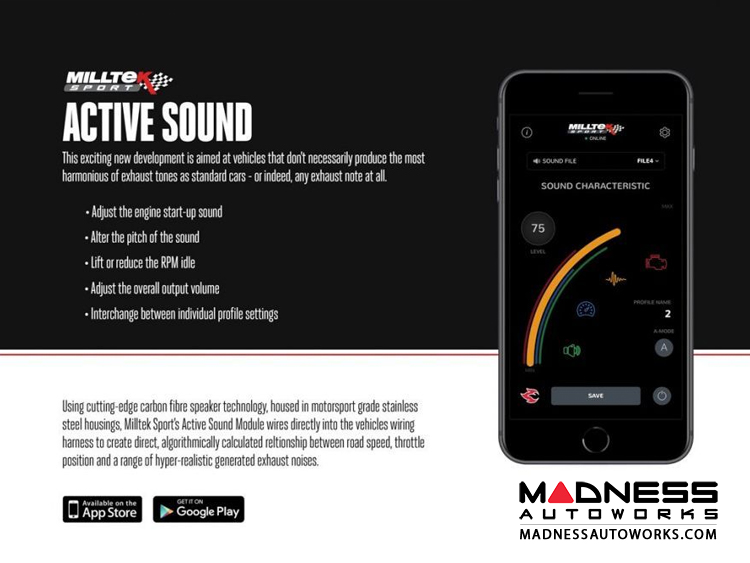Tesla Model 3 Active Exhaust Sound Controller Milltek Single Sound